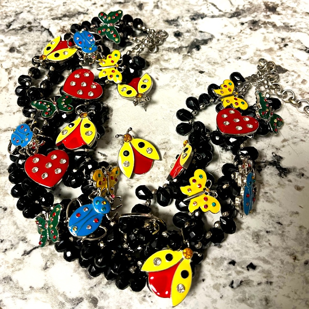 Love Bug necklace and earring set